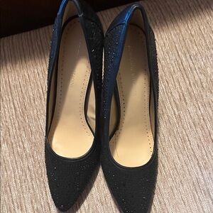 Adrienne Vittadini Elegant Black Textured Heels